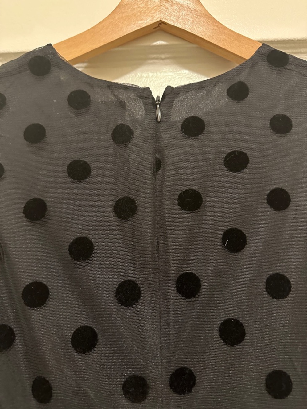 Boden Black Polka Dot Mesh Midi Dress with Sheer Sleeves - Picture 8 of 12